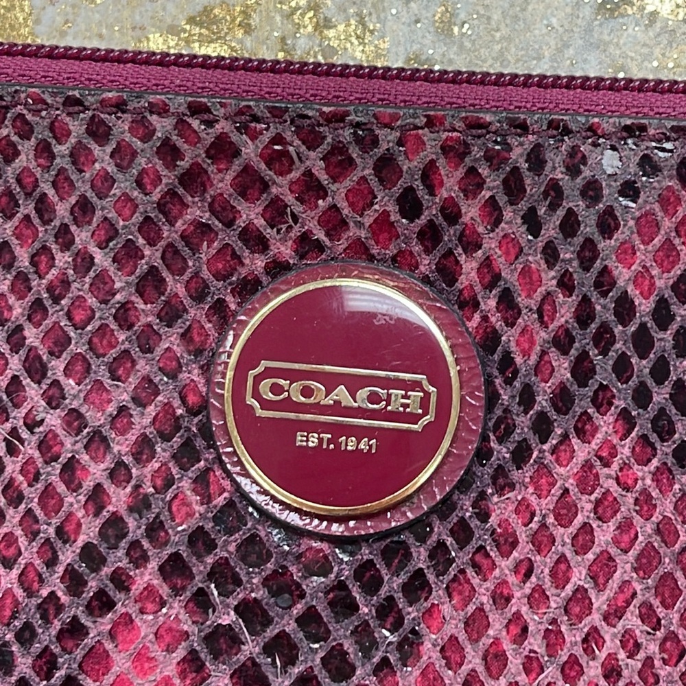 Coach Raspberry Pink Python Snakeskin Leather Wri… - image 3